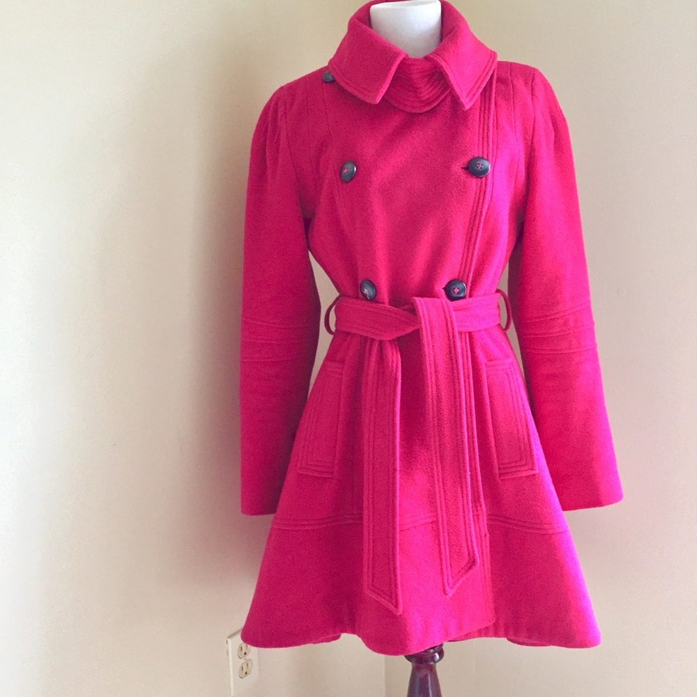 ASOS Pink Fit & Flare Peacoat